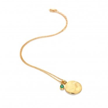 May Birthstone Circle Pendant