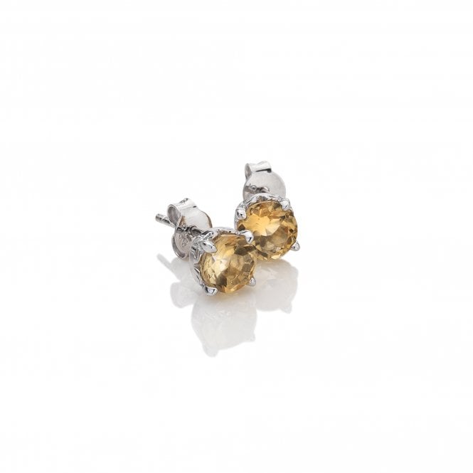 November - Sterling Silver Citrine Earrings