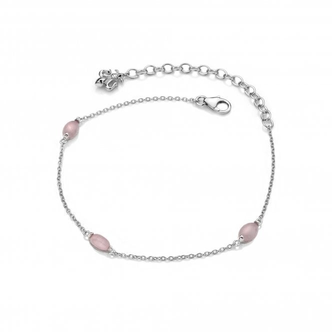 October - Rose Quartz Oval Cabochon Cut Bracelet