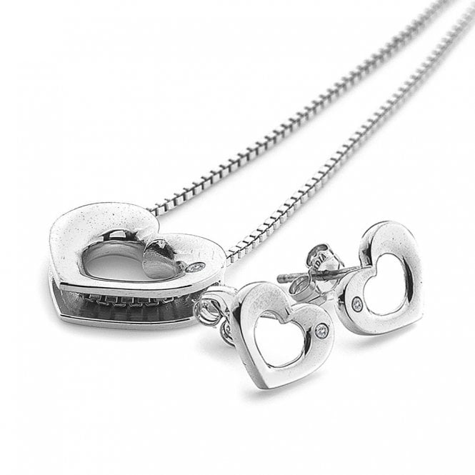 Open Heart Pendant and Earring Set