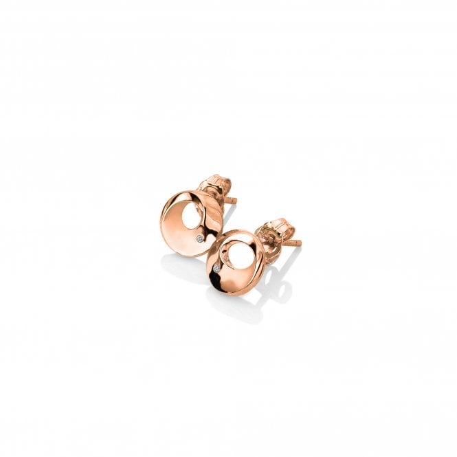 Quest Circle Stud Earrings - Rose Gold Plated