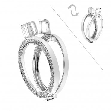 Reversible Sterling Silver Keeper- 25mm
