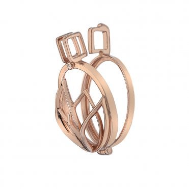 Rinascita Rose Gold Plate Sterling Silver Coin Keeper - 25mm