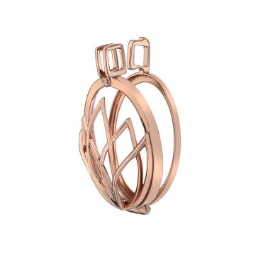 Rinascita Rose Gold Plate Sterling Silver Coin Keeper - 33mm