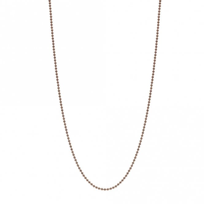 Rose Gold Plate Sterling Silver Bead Chain 30 inch
