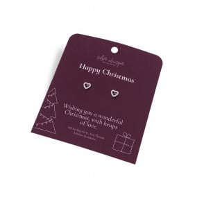 Silver Whisper Happy Christmas Earrings