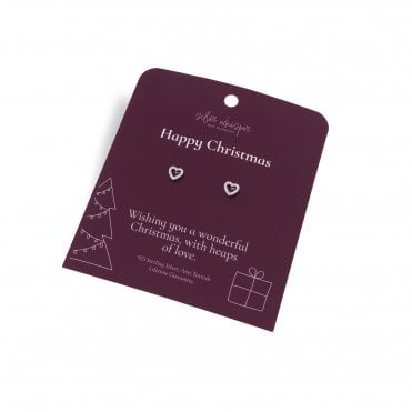 Silver Whisper Happy Christmas Earrings