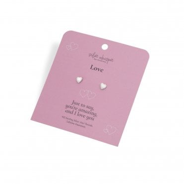 Silver Whisper Love Earrings