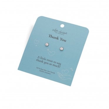 Silver Whisper Thank You Earrings