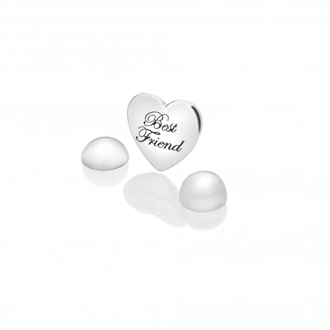 Sterling Silver Best Friend Charm with Moonstone Cabochons