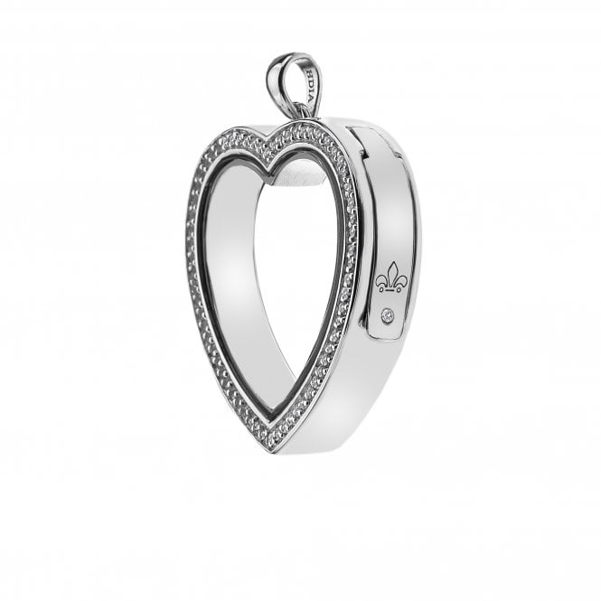 Sterling Silver Large White Topaz Love Locket