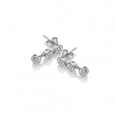 Tender White Topaz Earrings - Triple Drop