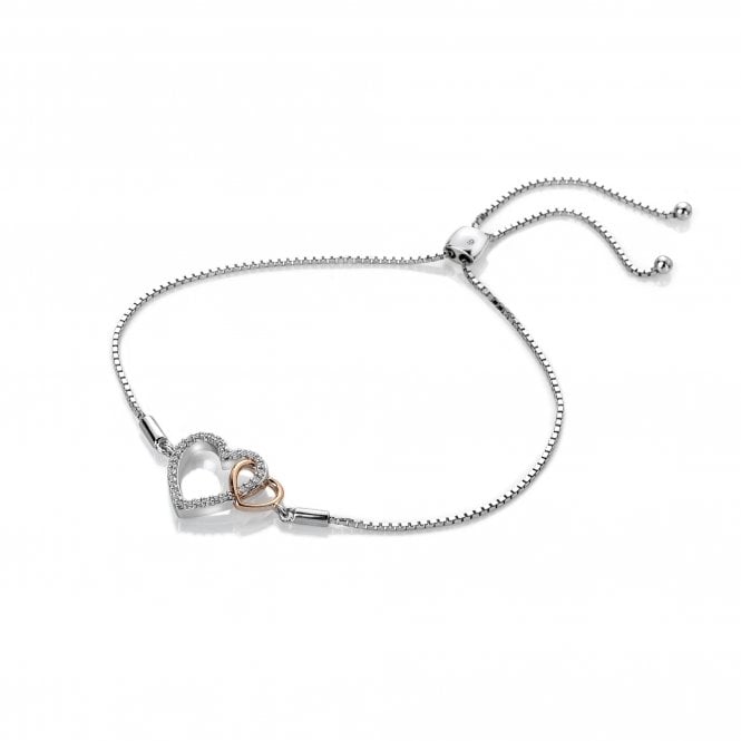Togetherness Open Heart Bracelet - Rose Gold Plate Accents