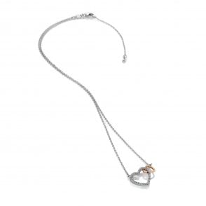 Togetherness Open Heart Pendant - Rose Gold Plate Accents