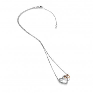 Togetherness Open Heart Pendant - Rose Gold Plate Accents