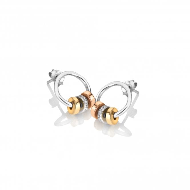 Trio Barrel Earrings - Gold Plated