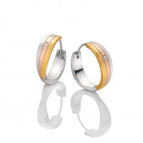 Trio Hoop Earrings - Tri-colour