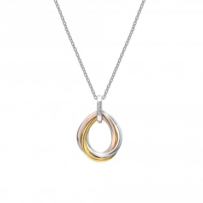 Trio Teardrop Pendant - Rose and Gold Plate Accents