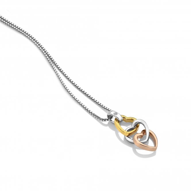 Trio Triple Heart Pendant - Rose and Yellow Gold