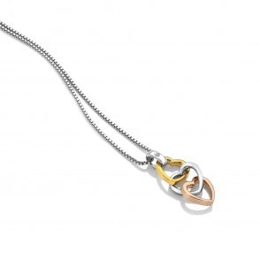 Trio Triple Heart Pendant - Rose and Yellow Gold