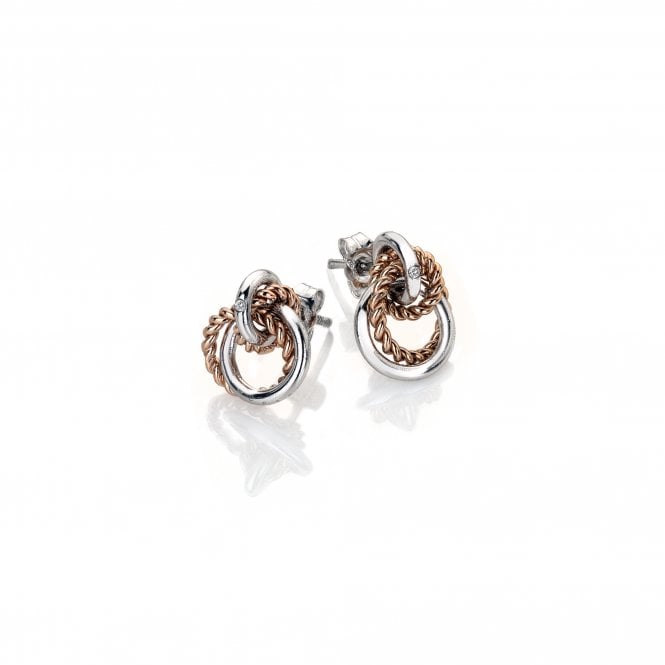 Unity Circle Earrings - Rose Gold Plate Accents