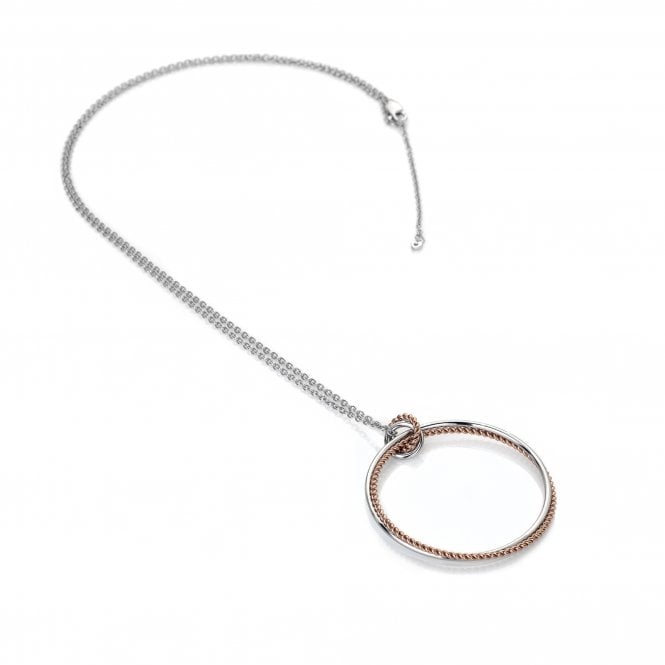 Unity Statement Circle Pendant - Rose Gold Plate Accents