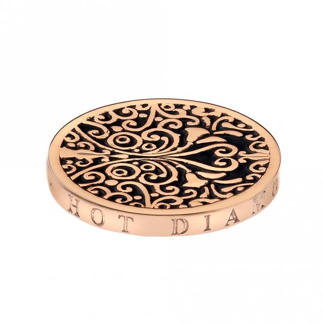 Victorian Ornate Rose Gold Plated Coin - 25mm