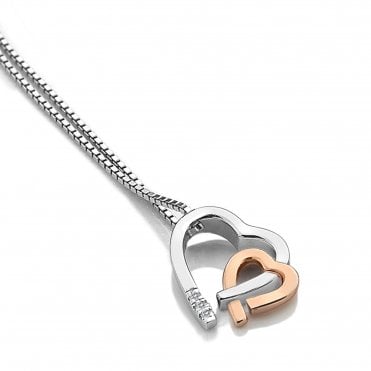 Warm Heart Pendant - Rose Gold Plated Accents