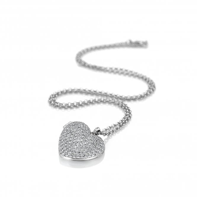 White Topaz Heart Locket