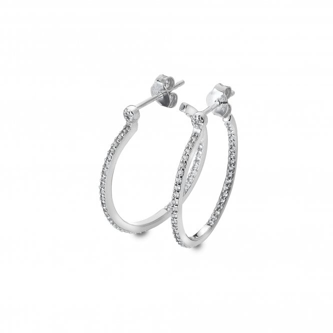White Topaz Hoop Earrings