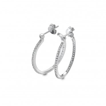 White Topaz Hoop Earrings