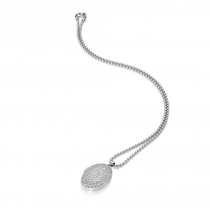 White Topaz Oval Locket