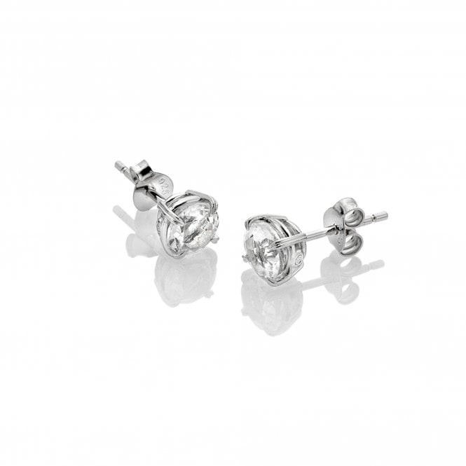 White Topaz Solitaire Earrings