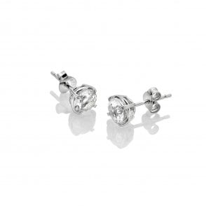 White Topaz Solitaire Earrings