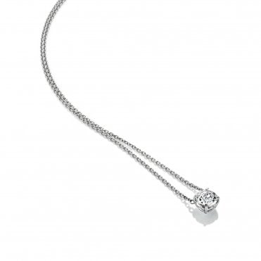 White Topaz Solitaire Necklace