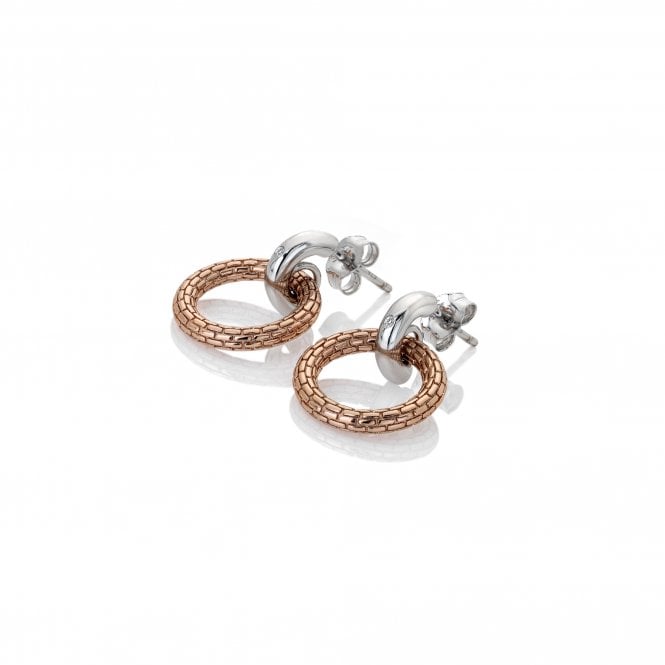 Woven Earring - Rose Gold Plate