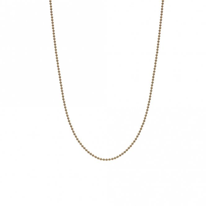 Yellow Gold Plate Sterling Silver Bead Chain 24 inch