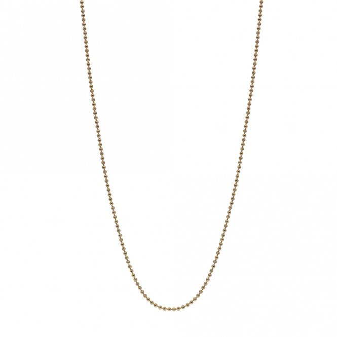 Yellow Gold Plate Sterling Silver Bead Chain 30 inch