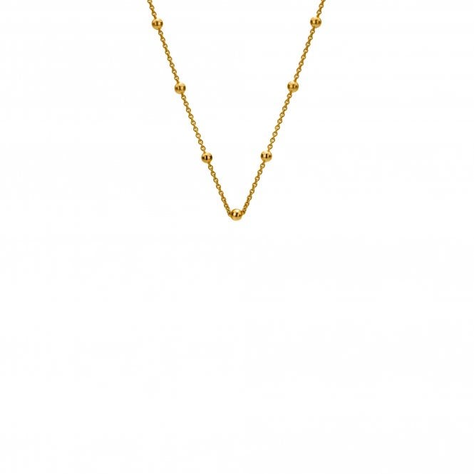 Yellow Gold Plated Sterling Silver Intermittent Bead Chain 18
