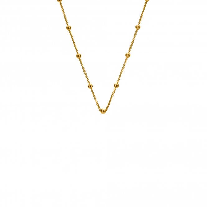Yellow Gold Plated Sterling Silver Intermittent Bead Chain 24